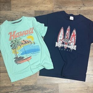 Hawaii Kids Graphic T-Shirt Set - Blue & Teal